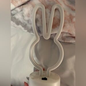 Neutral Gray Bunny-Shaped LED Accent Lamp - Unbranded